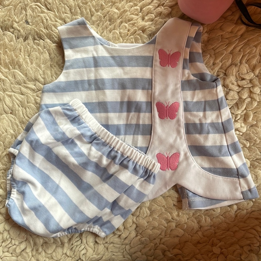 TBBC Tilly Snap Bloomer Set - Butterfly Appliqué